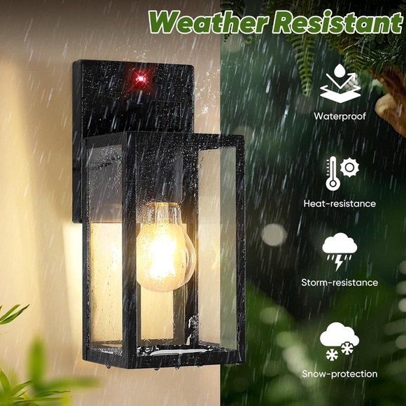 Black Outdoor Wall Lantern Set - Picture 2 of 3